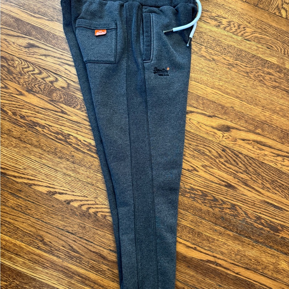 #677 Superdry The Orange Label Gray designer Jogger Pants (NWOT) comfortable - Picture 7 of 13